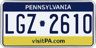 PA license plate LGZ2610
