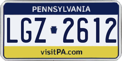 PA license plate LGZ2612