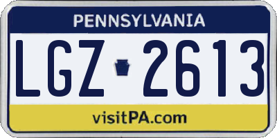 PA license plate LGZ2613