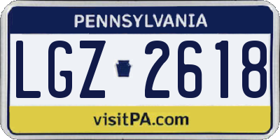 PA license plate LGZ2618