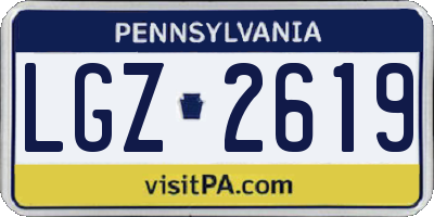 PA license plate LGZ2619