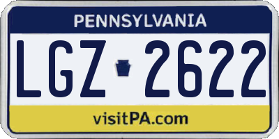 PA license plate LGZ2622