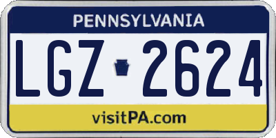 PA license plate LGZ2624