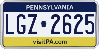 PA license plate LGZ2625