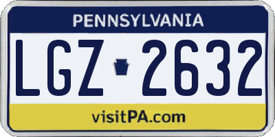 PA license plate LGZ2632
