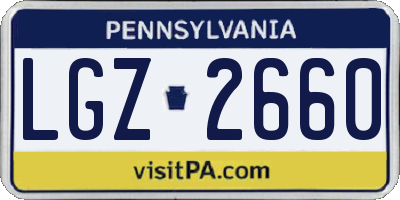 PA license plate LGZ2660