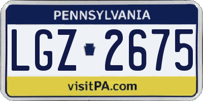 PA license plate LGZ2675