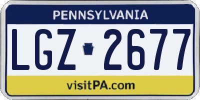 PA license plate LGZ2677