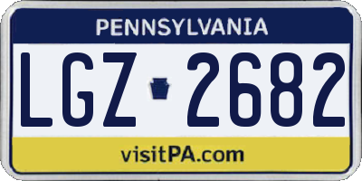 PA license plate LGZ2682