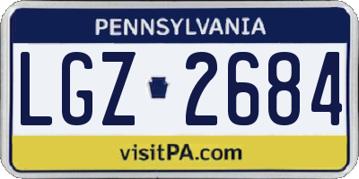 PA license plate LGZ2684