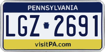 PA license plate LGZ2691