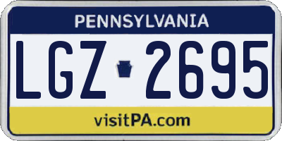 PA license plate LGZ2695