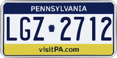 PA license plate LGZ2712