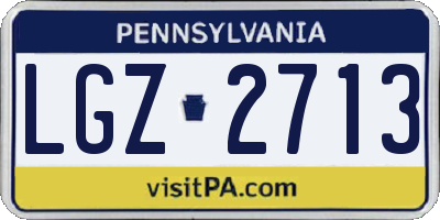 PA license plate LGZ2713