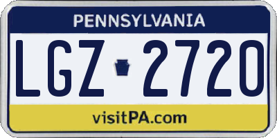 PA license plate LGZ2720