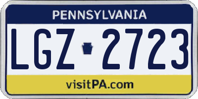 PA license plate LGZ2723