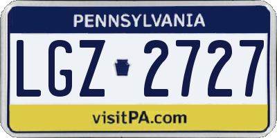PA license plate LGZ2727