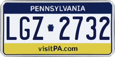 PA license plate LGZ2732