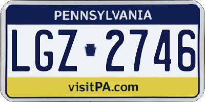 PA license plate LGZ2746