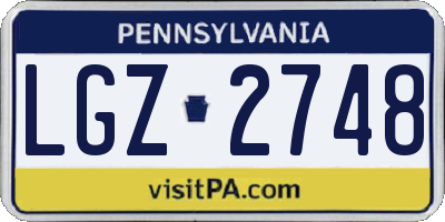 PA license plate LGZ2748