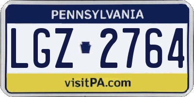 PA license plate LGZ2764