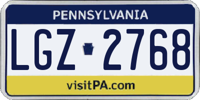 PA license plate LGZ2768