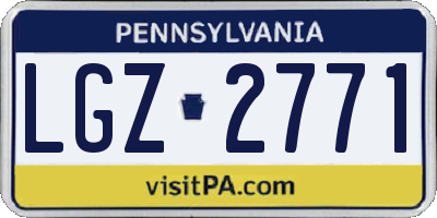 PA license plate LGZ2771