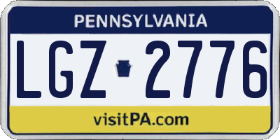 PA license plate LGZ2776