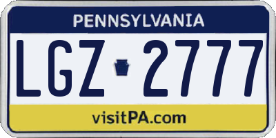 PA license plate LGZ2777