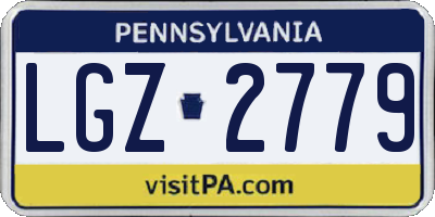 PA license plate LGZ2779