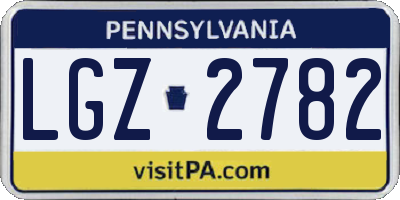 PA license plate LGZ2782