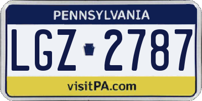 PA license plate LGZ2787