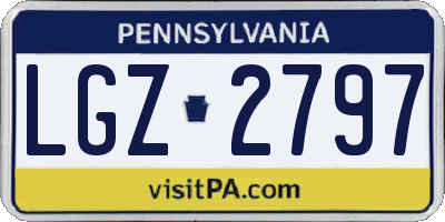 PA license plate LGZ2797