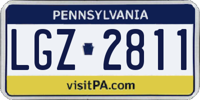 PA license plate LGZ2811