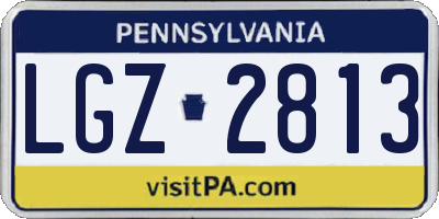 PA license plate LGZ2813