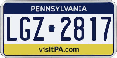 PA license plate LGZ2817