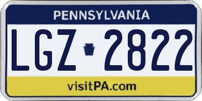 PA license plate LGZ2822