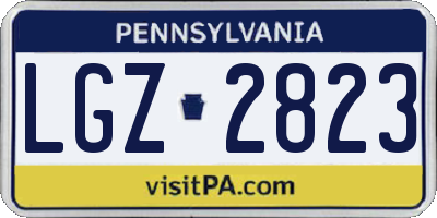 PA license plate LGZ2823