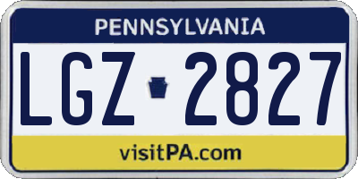 PA license plate LGZ2827
