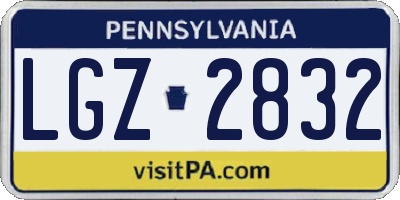 PA license plate LGZ2832