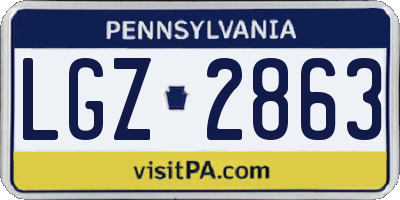 PA license plate LGZ2863