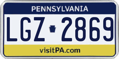 PA license plate LGZ2869