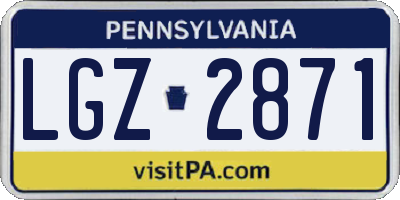 PA license plate LGZ2871