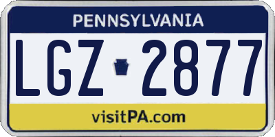 PA license plate LGZ2877