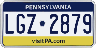 PA license plate LGZ2879