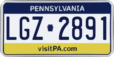 PA license plate LGZ2891