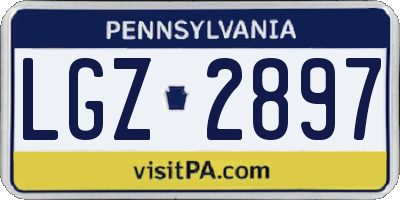 PA license plate LGZ2897