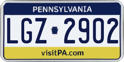 PA license plate LGZ2902