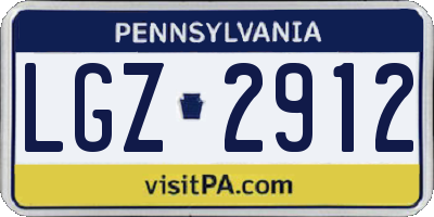 PA license plate LGZ2912