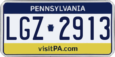 PA license plate LGZ2913